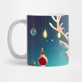 Christmas Reindeer on the Hill Mug